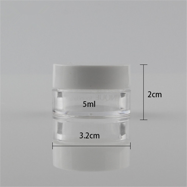 empty 5ml clear jar sample cream jar