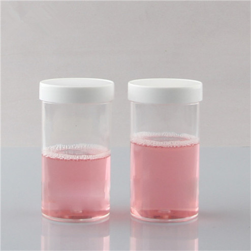 clear plastic PS jar with liquid