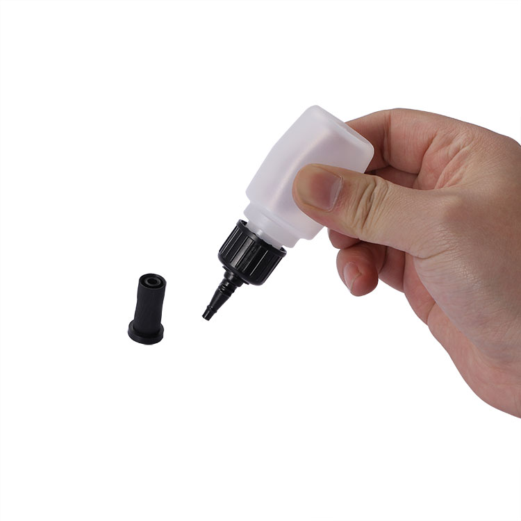 squeezable glue bottle with dropper cap