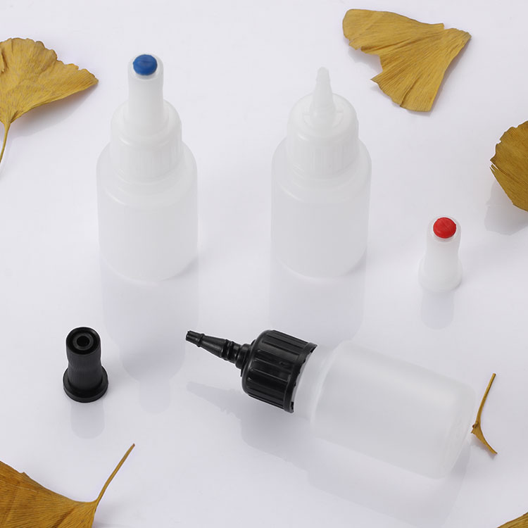 ldpe squeezable glue bottle with dropper cap