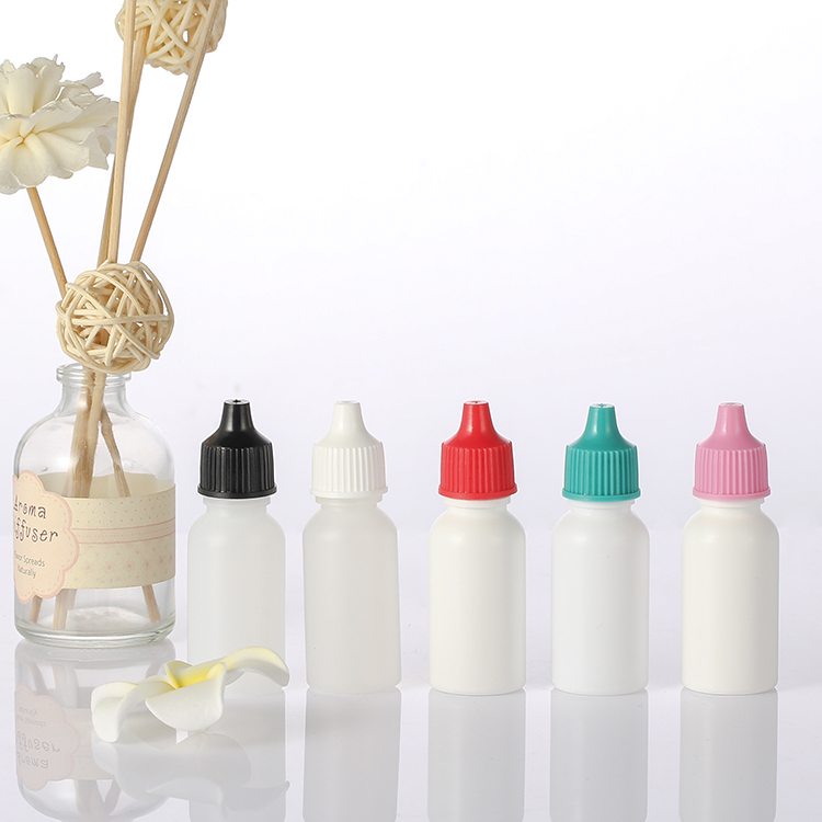 translucence plastic dropper bottle with different color cap