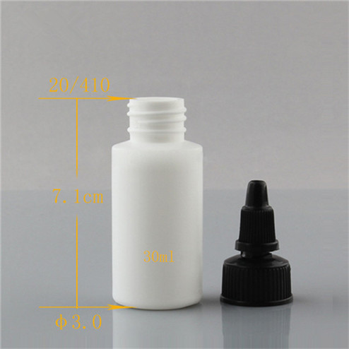 size of 1oz white HDPE/LDPE plastic cylinder bottles with twist cap