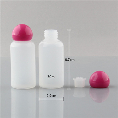 size of 30ml LDPE natural colored Plastic cosmetic Bottle JF-011 2.9*6.7cm