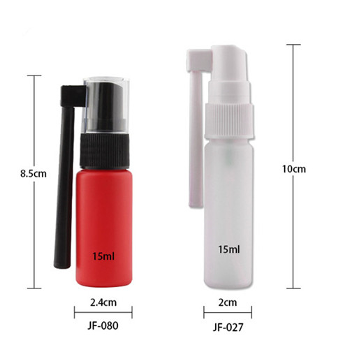 compare size of 15ml HDPE /LDPE Plastic Bottle with sprayer cap JF-027