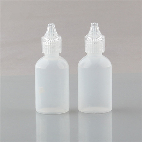 1oz natural-colored LDPE plastic boston round bottles JF-042