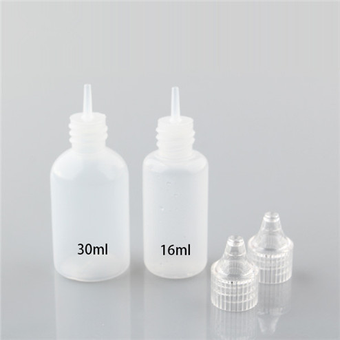 1oz natural-colored LDPE plastic boston round bottles JF-042