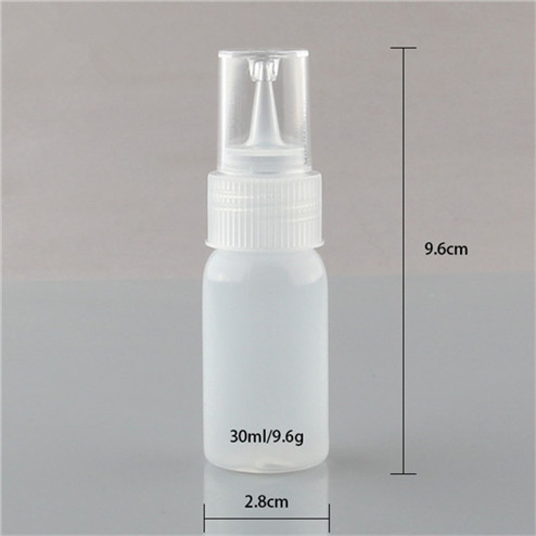 size of 1oz natural-colored LDPE boston round bottles with 24/410 neck finish JF-048