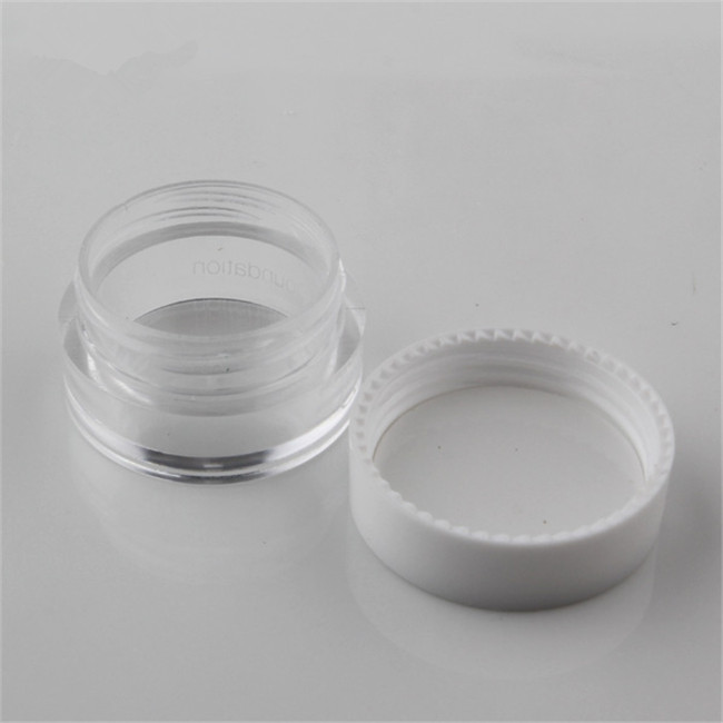 empty 5ml clear jar sample cream jar