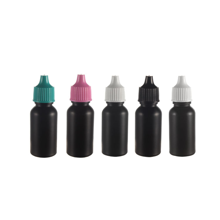 black plastic dropper bottles with muiti color cap
