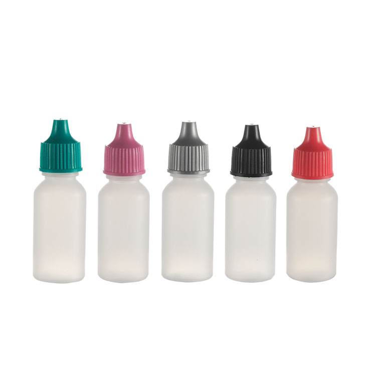 translucence plastic dropper bottle with muilti color cap