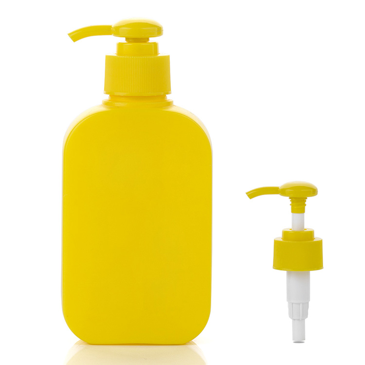 250ml yellow hdpe oblong plastic bottle