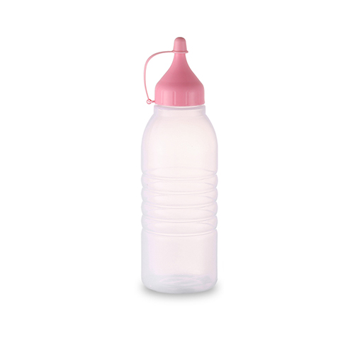 350ml LDPE plastic squeeze bottle with pink cap in stock