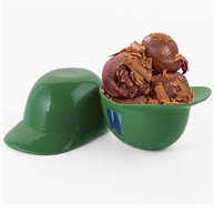 green PP new style baseball cap bowls for ice cream