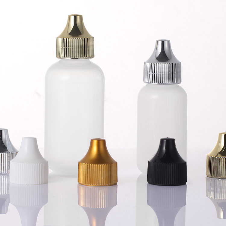 plastic dropper bottles with golden silver lid