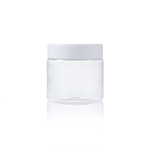 200ml plastic pet clear round jar with white lid in bulk