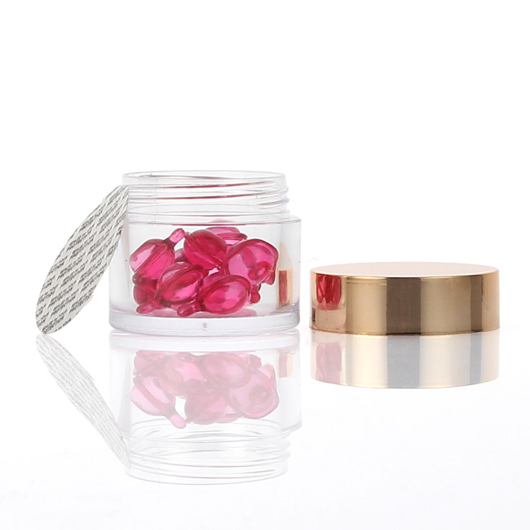 2oz clear jar with rose gold cap