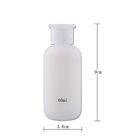 Size of 60ml PE plastic nail remover bottles with 18/410 neck finish JF-005