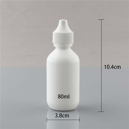 size of 80ml (2.67oz) LDPE/HDPE white cosmo plastics