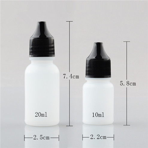 compare size of 10ml and 20ml drop bottle