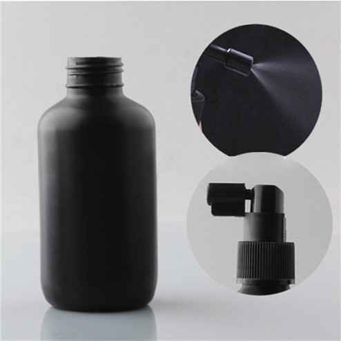 detail of 4oz natural colored LDPE boston round bottle