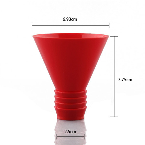 size of manufacturing red PP plastic oil funnel with screw
