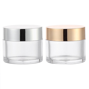cosmetic jar with silver and gold lid 2oz