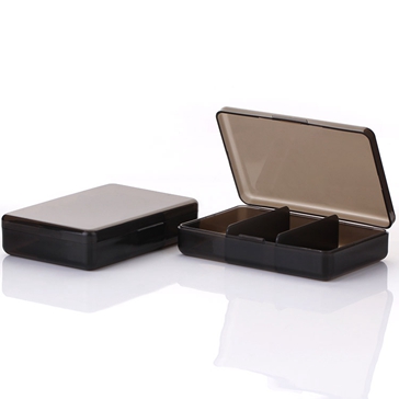 black plastic boxes with three components