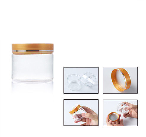 80ml clear PET plastic jar detail