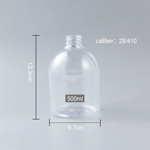 size of 500ml bottle 13.3*8.7cm caliber 28/410