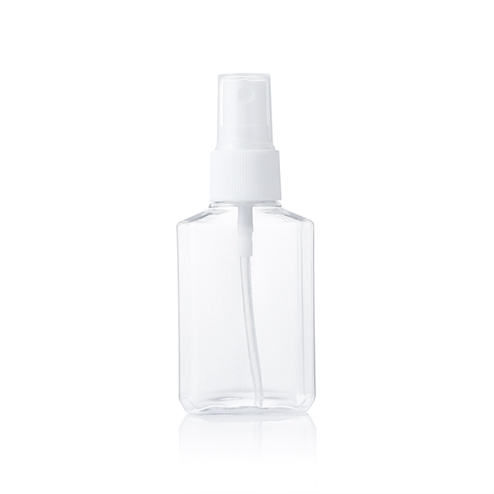 clear bottle with mist sprayer