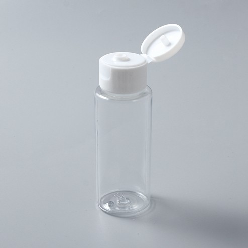 60ml Cylinder PET Plastic Bottle with White Snap Cap Wholesale
