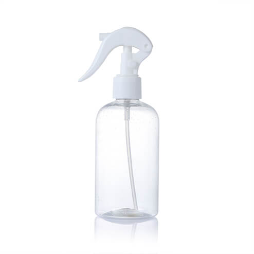 250ml pet Boston bottle with white trigger sprayer