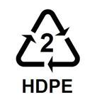circular mark with number 2 is HDPE